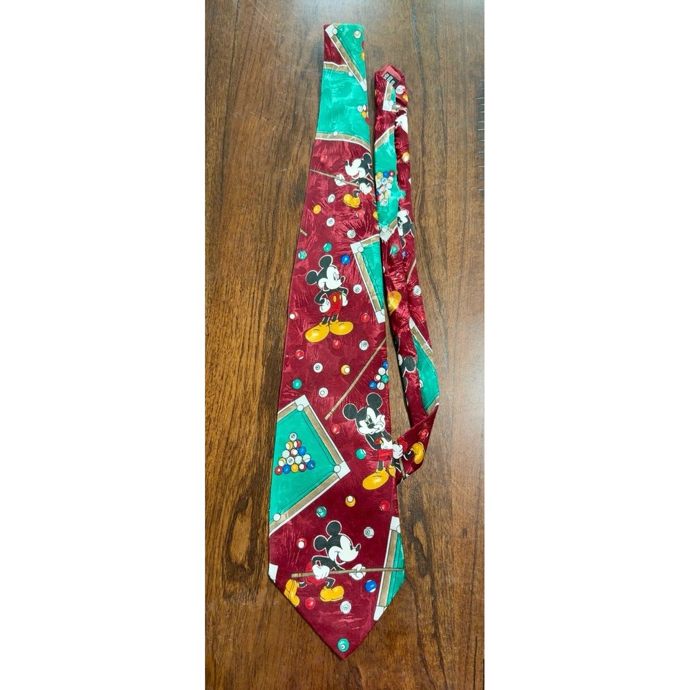 Vintage 1990s Mickey Unlimited Disney Mickey Mouse Billiards Necktie